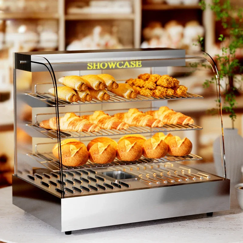 High Quality LED Lighting Heated Display Cabinet for Hot Foods Fried Chicken Pie Warmer Warming & Holding Equipment
