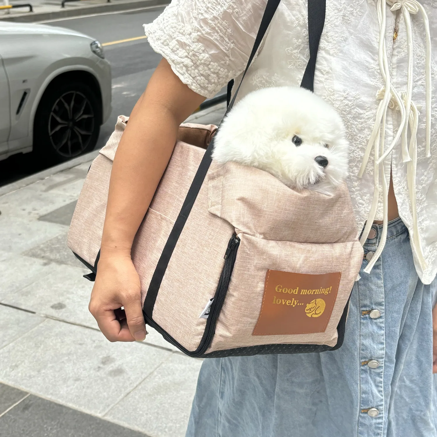 Seggiolino auto per cani da compagnia seggiolino centrale per auto sedile centrale per cani da viaggio trasportino portatile per borsa di sicurezza