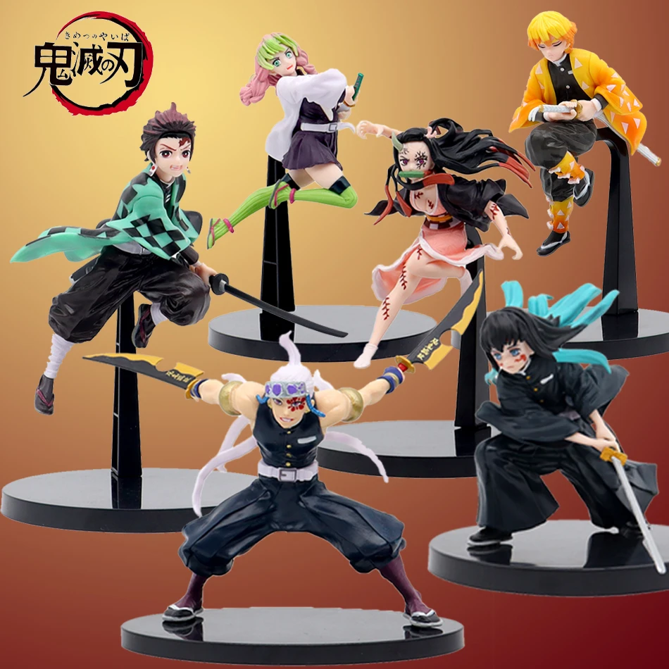 Anime Demon Slayer Kimetsu no Yaiba  Kamado Tanjirou Combat version Action Figure Agatsuma Zenitsu Nezuko Warrior  Model Toys