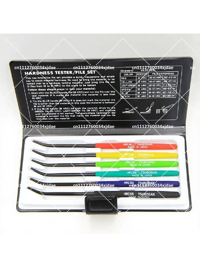 6PCS Hardness Tester File Set HRC40-65 Handheld Metal Hardness Checker Tool