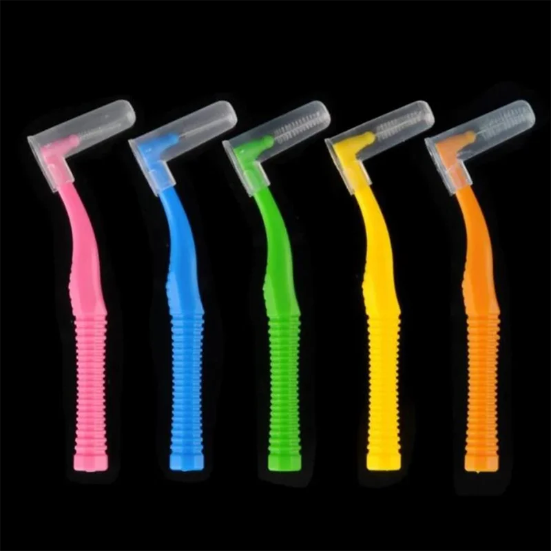 

20pcs L shape 0.6-1.5mm Interdental Brush With Box Orthodontic Dental Tool Teeth Cleaning Toothpick Oral Hygiene Dental Flosser