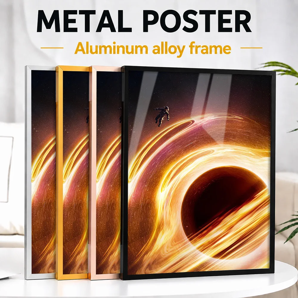 Black Hole Event Horizon Framed Metal Print Customized Photo Deep Universe Style Wall Art For Science Room Ideal Birthday Gift