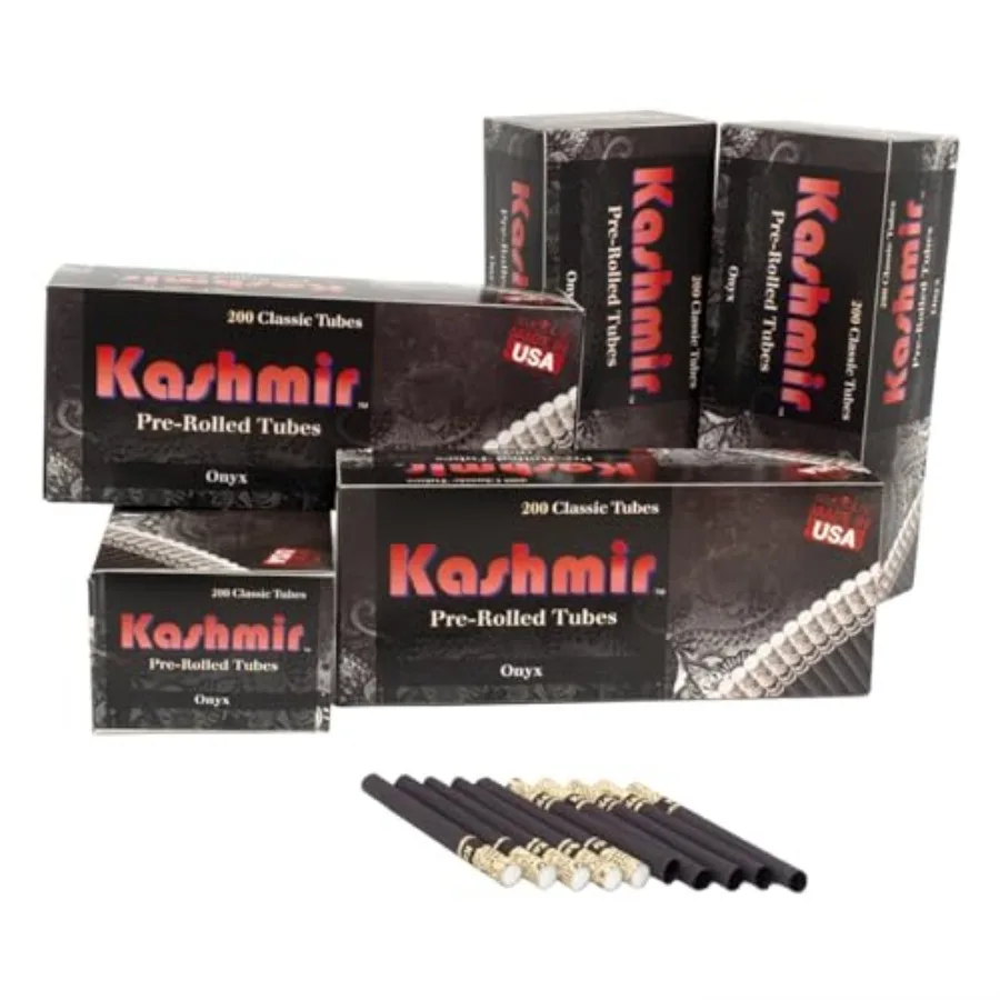 

Kashmir Cigarette Tubes with Filters 1000 Count 200 x 5 Boxes 84mm Onyx King Size Empty Paper Tubes Patent-Pending Filter Tubes