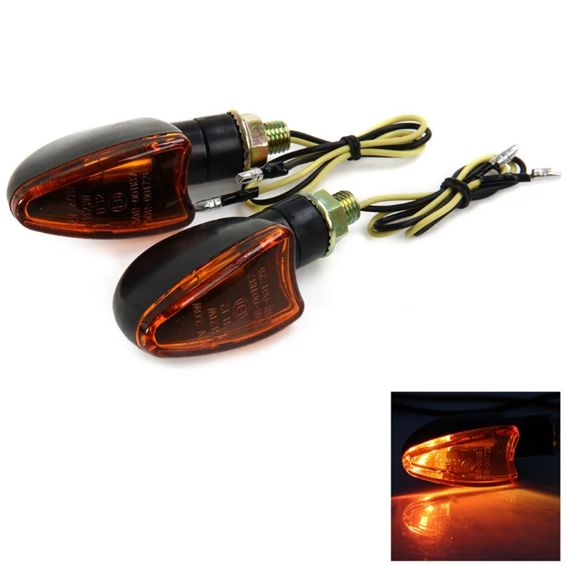 1 Pair Motorcycle 12V Universal Halogen Turn Signal Light Scooter Flashing Indicator Bike Blinker for Honda Suzuki Yamaha etc