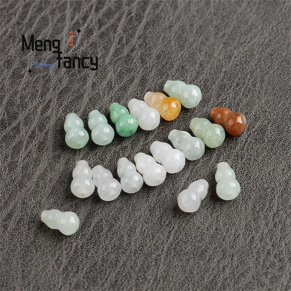 

Natural Myanmar A-goods Jadeite Jade Loose Beads Tri-colour Gourd Handmade DIY Exquisite Best Selling Charms Jewellery Materials