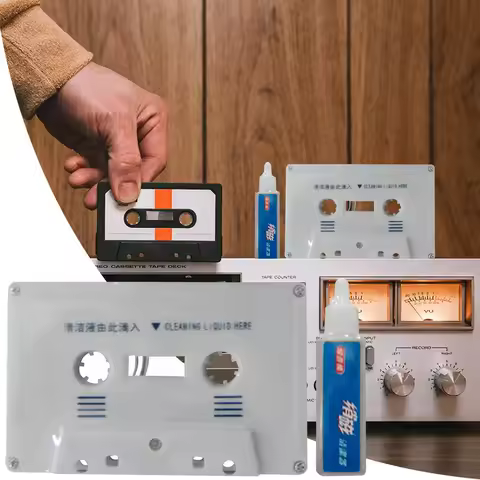 Cassette Tape Head Cleaner Demagnetizer Kits Audio Deck Household Tape Player Cleaning Products Recorder Cleaner Fluids