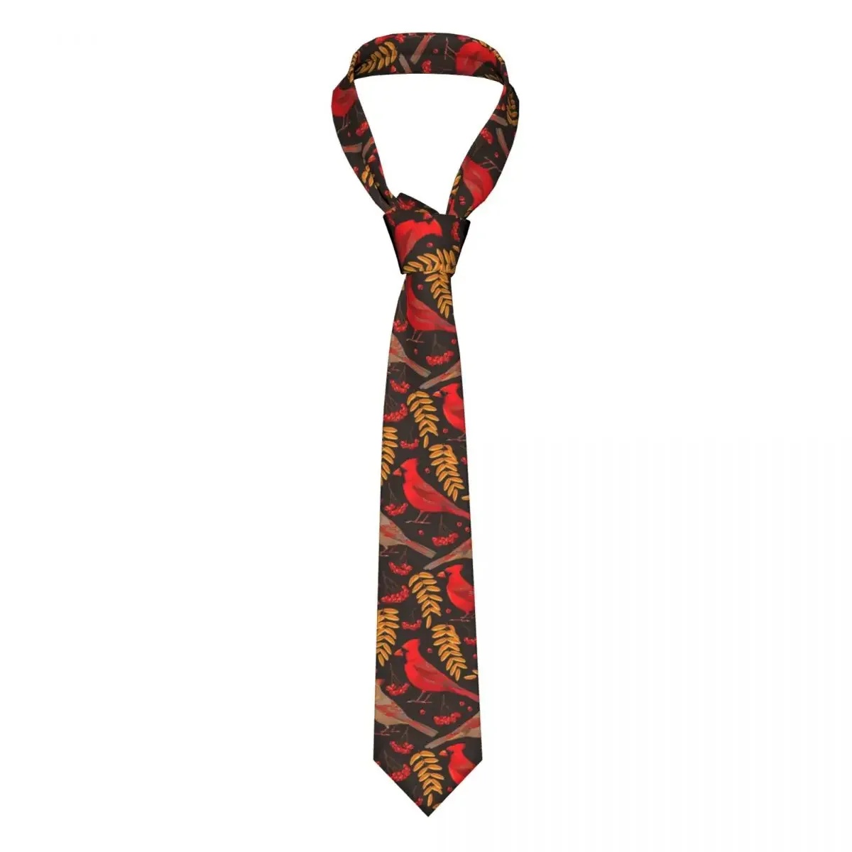 Cardinal Berries And Leaves Tie For Men Women Necktie  Clothing Accessories