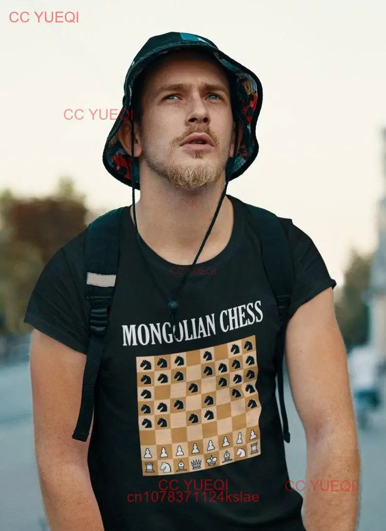 Монгольская Шахматная футболка с длинным или коротким рукавом