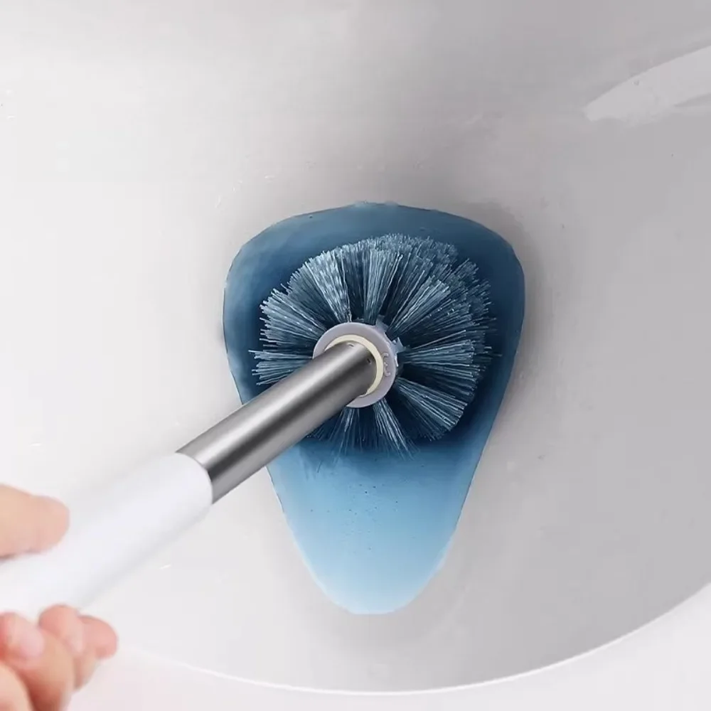 Toilet Brush and Holder Set, Flexible Bristles Toilet Bowl Brush with Quick Drying Base, Wall Mounted Bathroom Cleaning Tool - Detail 1