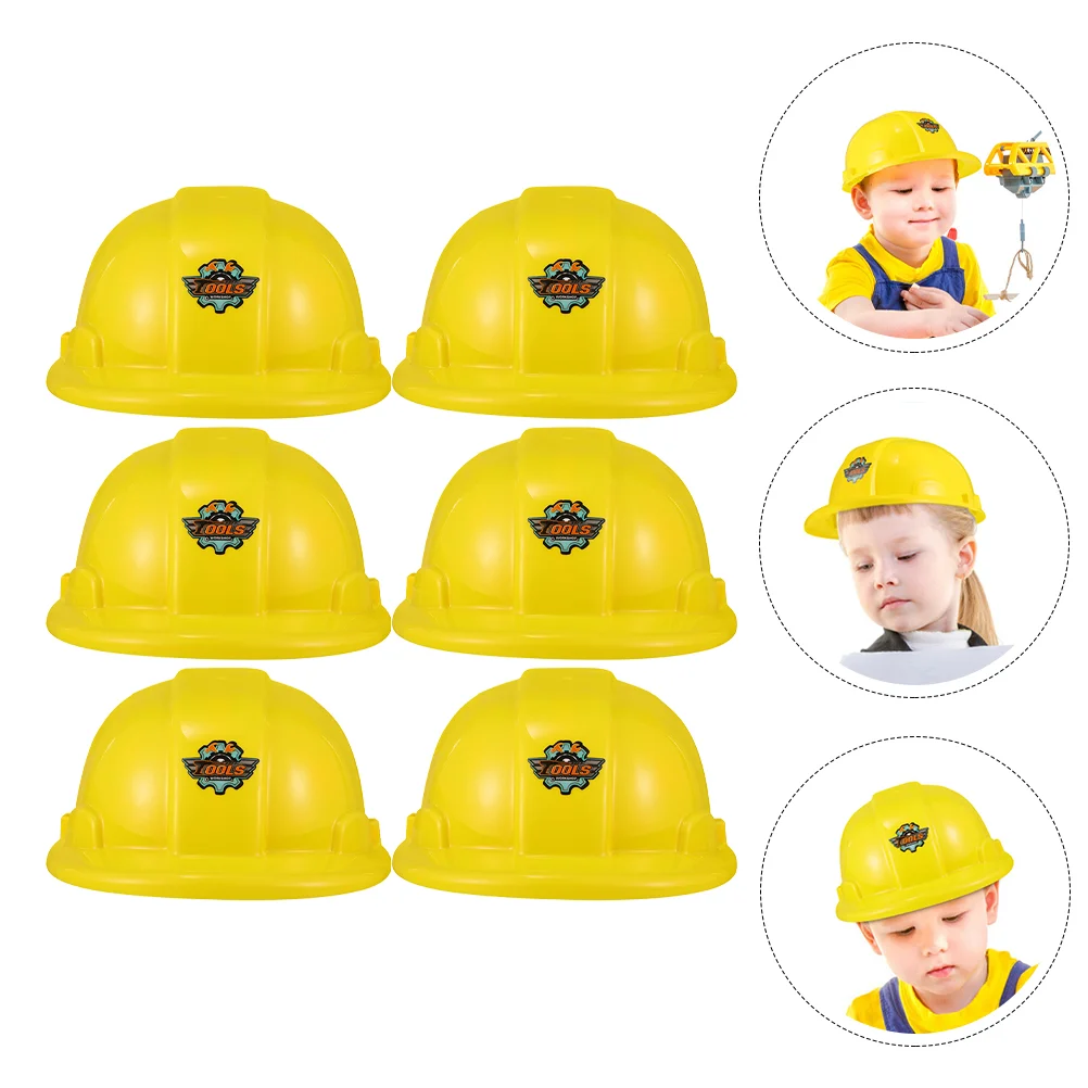 2Pcs Party Construction Hats Toy Construction Hard Hats Kids Worker Hard Hat Plastic Builder Hat Boys Building Dress Supplies