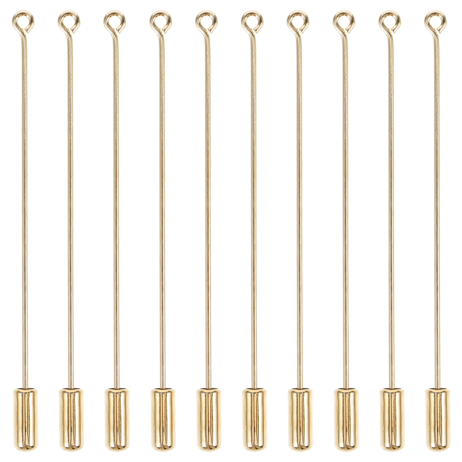 

10pcs Brooch Stick Pin Metal Lapel Pin Long Needle Eye For Diy Crafts Hat Scarf Clothing Jewelry Making Accessories