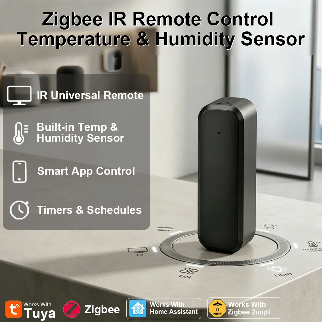 

Zigbee IR Remote Control Wireless Universal Infrared Blaster Temperature Humidity Sensor Zigbee2mqtt TUYA Smart Life Automation