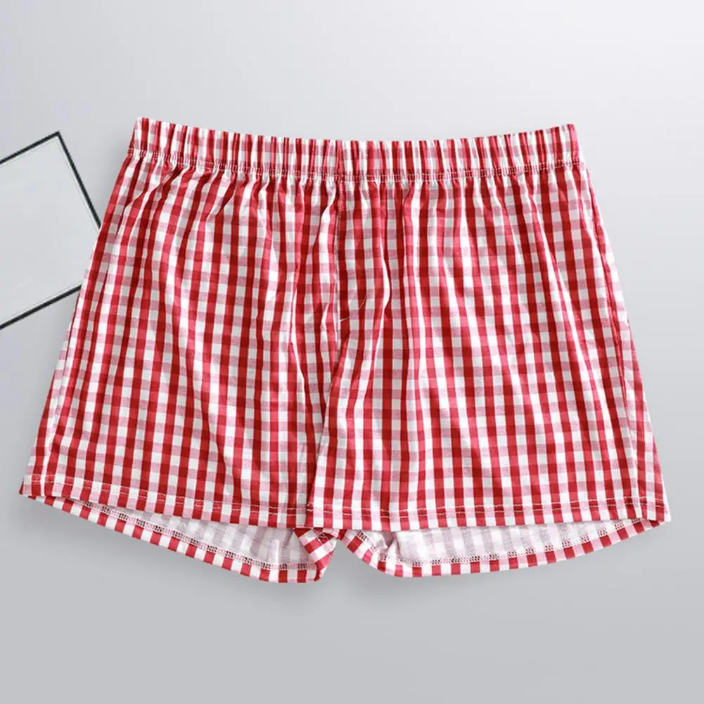 Comfortable Shorts Plaid Print Pajama Shorts Comfortable Sleepwear for Women Men Elastic Waist Lounge Bottoms Loose Fit Style