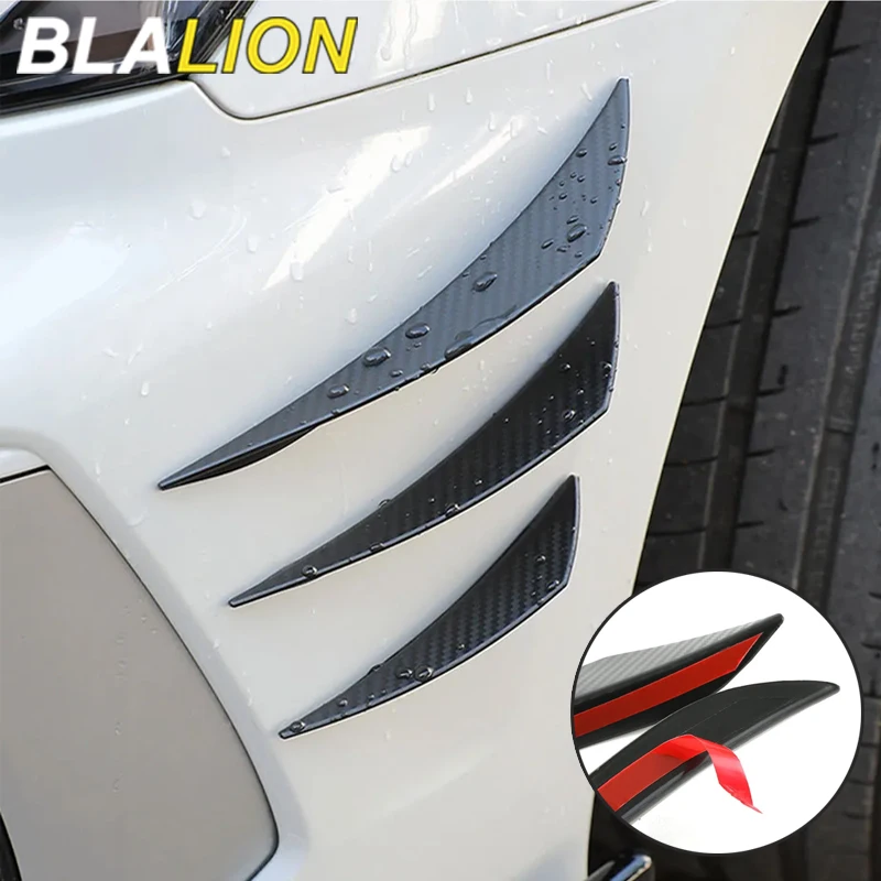 BLALION 6szt Uniwersalny przedni zderzak Warga Dekoracja Dyfuzor Splitter Fins Body Spoiler Canards Valence Chin Car Tuning Canard