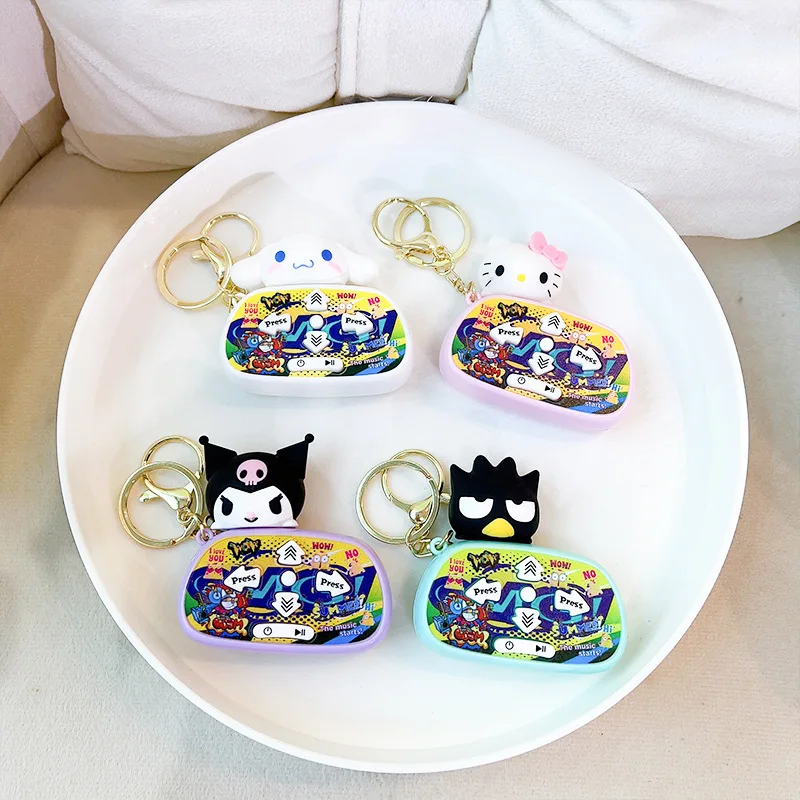 Sanrio Mini Retro Handheld Game Console Portable Compact Game Player Kuromi Hello Kitty Keychain Creative Pendant Gift For Kids