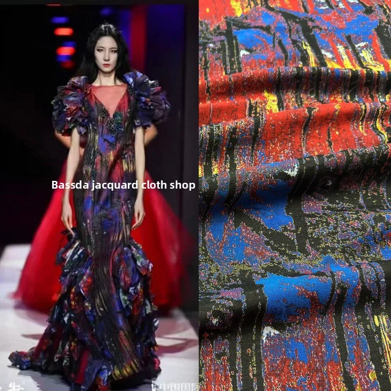 

Картина маслом граффити жаккардовая ткань в европейском и американском стиле сценическое платье дизайнерская ветровка ткань для шитья своими руками