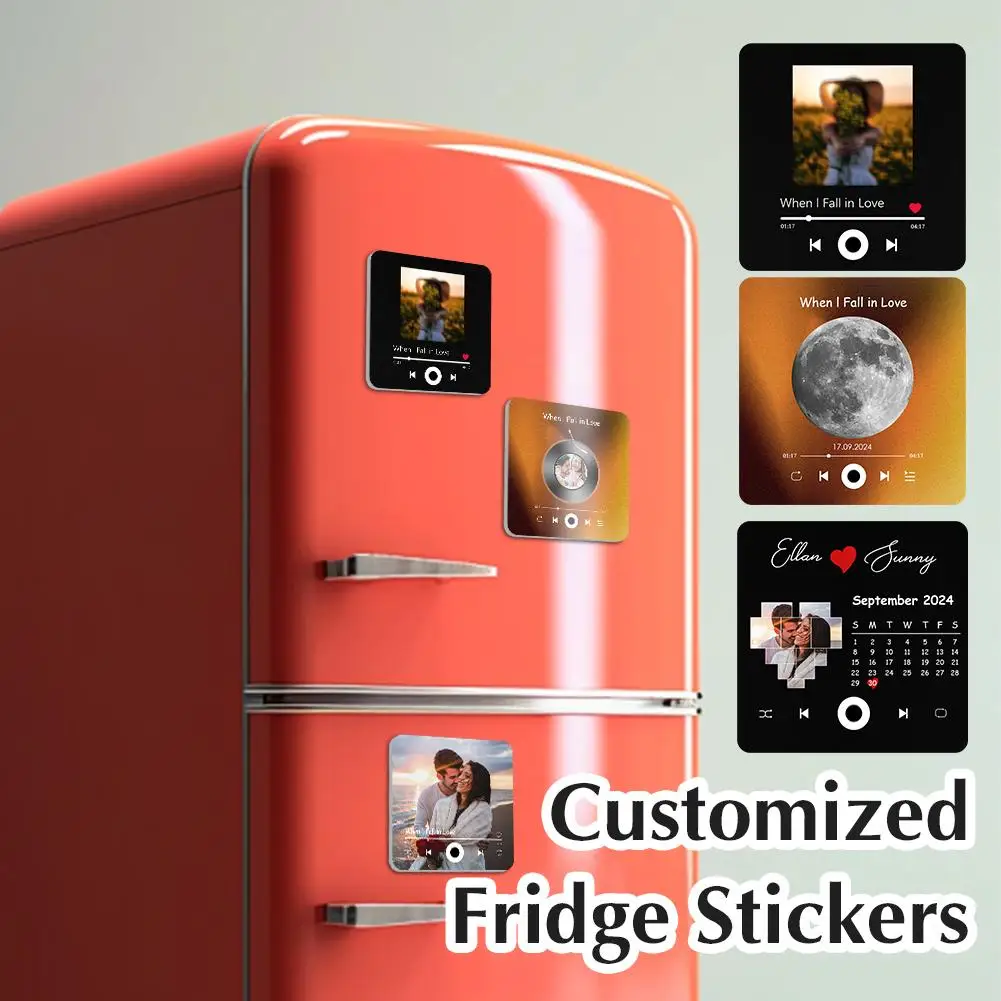 Personalized Spotify Album Fridge Magnet Refrigerator Stickers Built-in Music Player Custom Song Refrigerator Magnet Acrylic