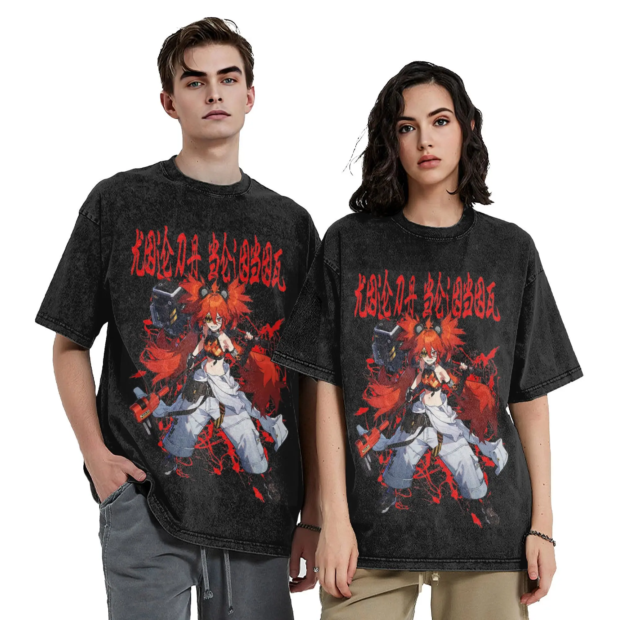 

Washed T Shirts Zenless Zone Zero Video Game Hip Hop Vintage T-Shirts Oversize Streetwear Graphic Printed Tops Tees Men Women