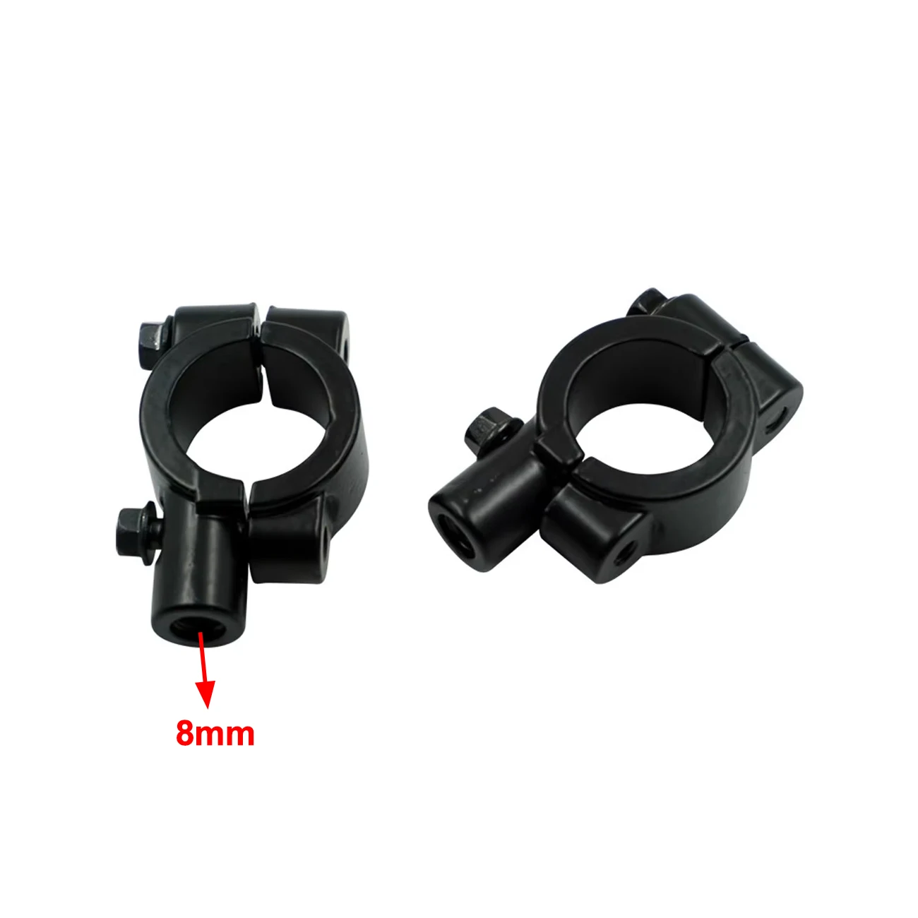 2Pcs 22mm Motorcycle Handlebar Mirror Mount Clamp 8mm Thread Universal Rear View Mirror Holder Adapter Black Base Accessories image 3