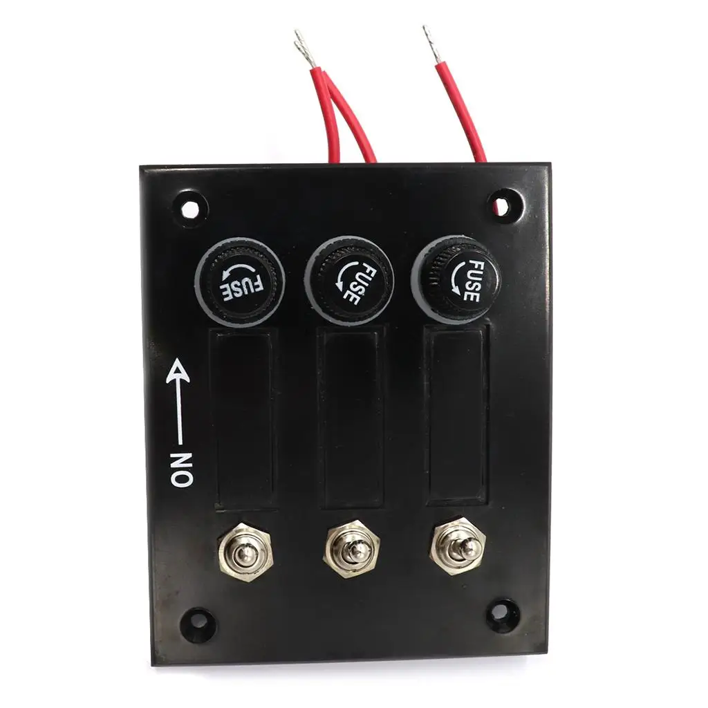 Toggle Switch Panel with Circuit Breaker Waterproof 3 Gang Marine Panel for Boat Caravan 12V Lighting