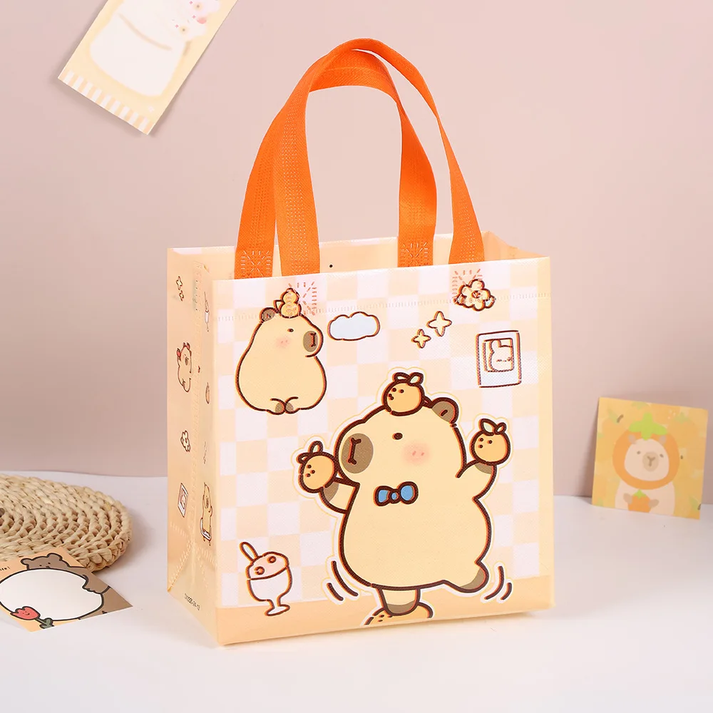 StoBag, Adorable Capybara Themed Non Woven Gift Bags, Cute and Eco Friendly Gift Wrapping, Perfect for birthday party, kids day