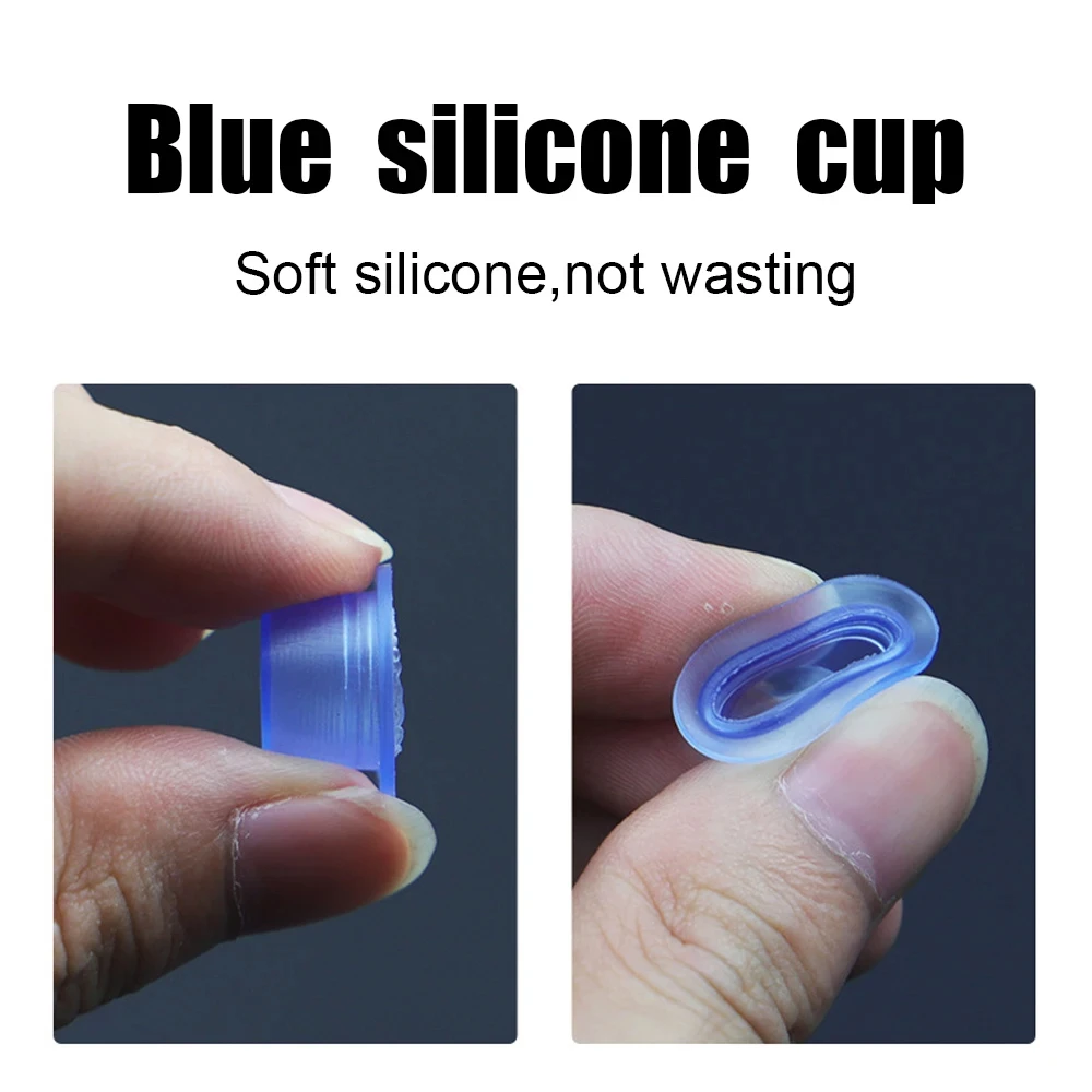 100pcs Blue Silicone Tattoo Ink Cups S/L Size Ink Holder Caps Pigment Container Caps for Permanent Makeup Tattoos on Eyebrows
