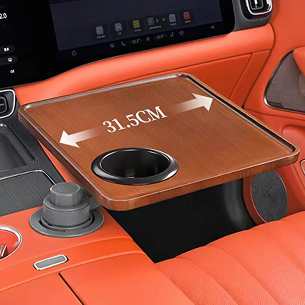 Solid Wood Floating Car Table Tray For Xiaomi YU7 2025 2026 Multifunctional Tea Tray Laptop Desk Dining Board Auto Interior  ﻿