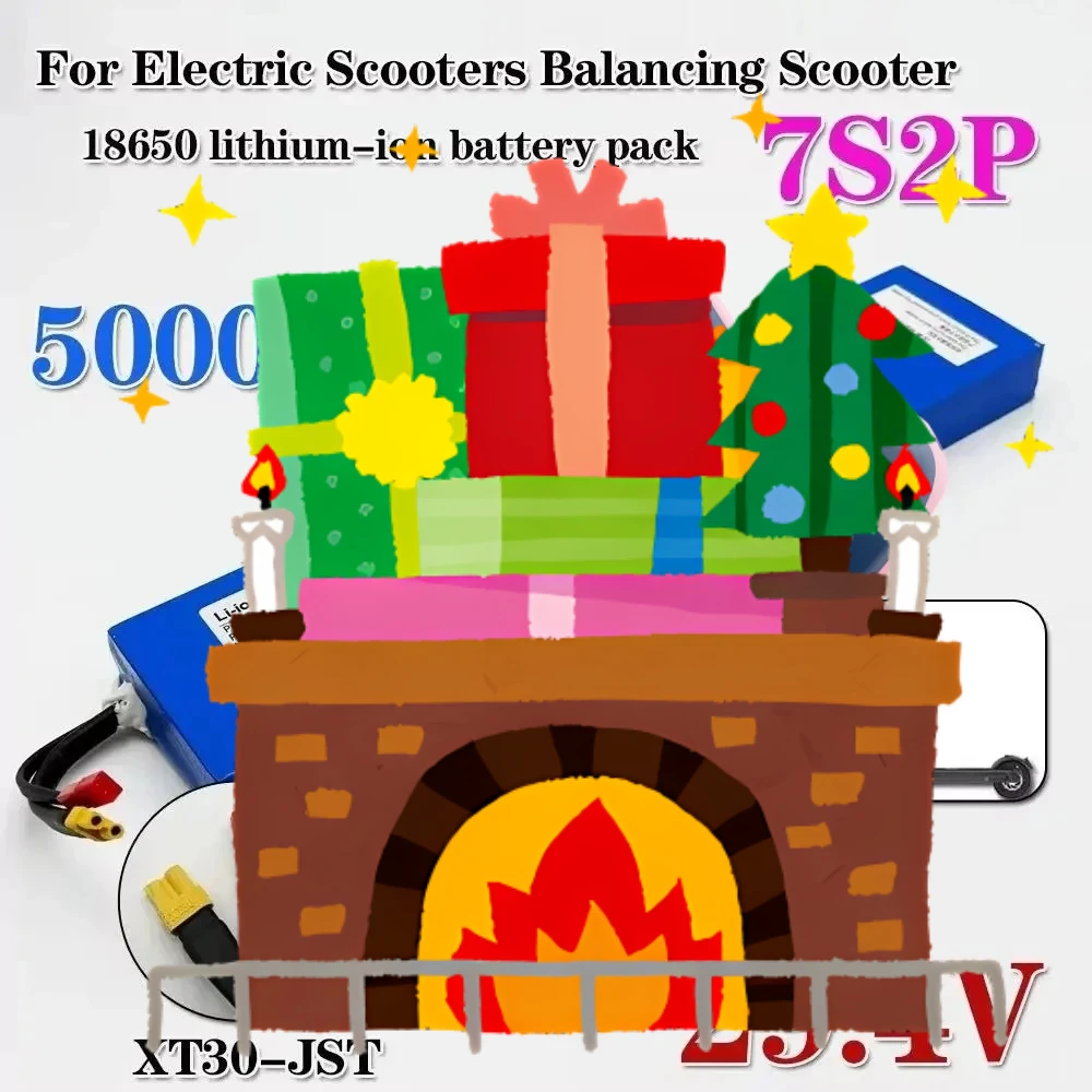 

7S2P Li-ion battery pack 25.2V 5000mAh suitable for battery replacement of 29.4V electric scooters 18650 rechargeable battery