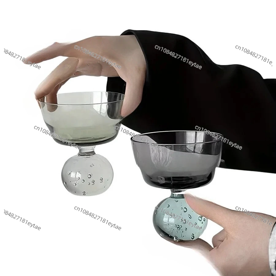 

Handcrafted Blown Crystal Glass CupVintage Cocktail Glass Dessert Milkshake Cold Drink Cup for Ice Cream Fruits Salads Snacks