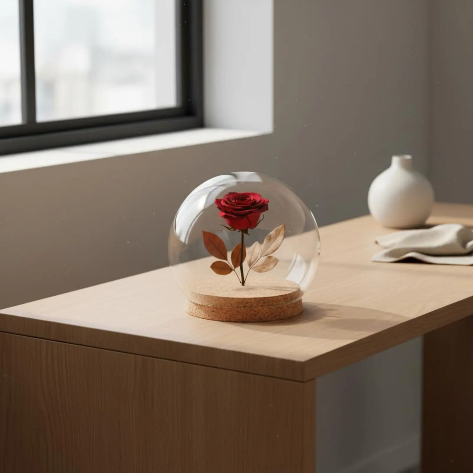 Glass Dome Cork Base Particle Resistant Glass Display Dome Cover Jar with Cork Base Clear View Cover Jar Display Case