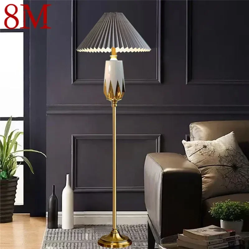 

8M American Retro Floor Lamp European Luxurious Bedroom Living Room Beside The Sofa Villa Hotel Decorative Standing Light