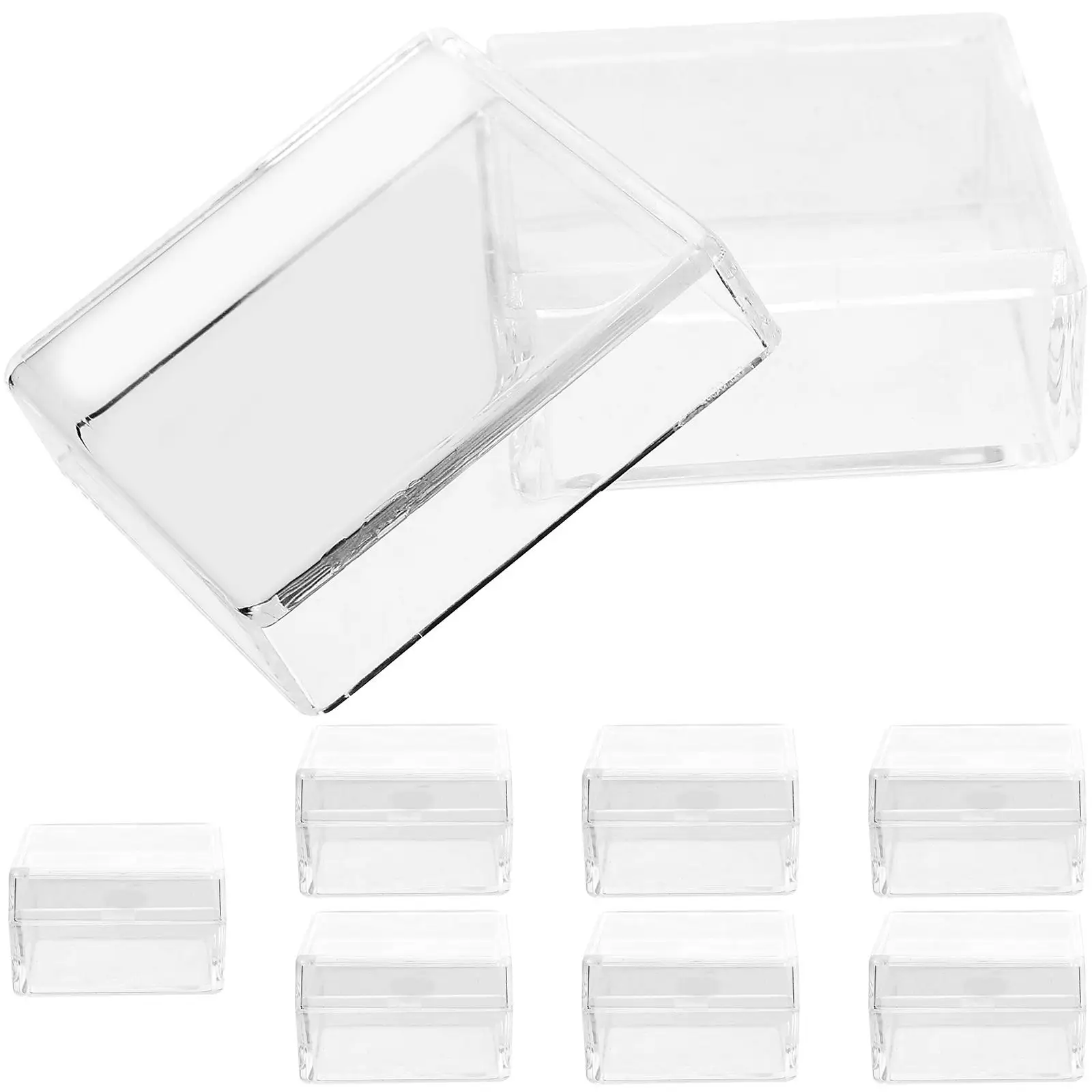 10 Pcs Transparent Storage Boxes Mini Specimen Display Cases Clear Plastic Containers Home ganization Solutions