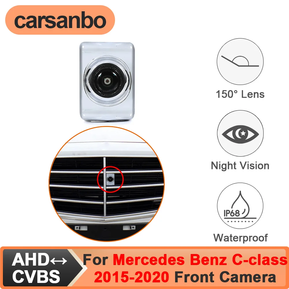 

Carsanbo Fit for Mercedes Benz C-class 2015 2016 2017 2018 2019 2020 Car Front View Camera CCD AHD 150° Night Vision Waterproof