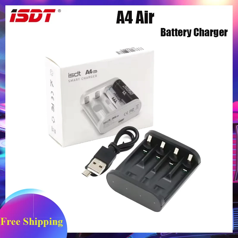 ISDT A4 Air 10W 1.5A DC Smart Battery Charger For AA AAA 10500 12500 NiMH NiCd Li-lon LiFePO4 Battery