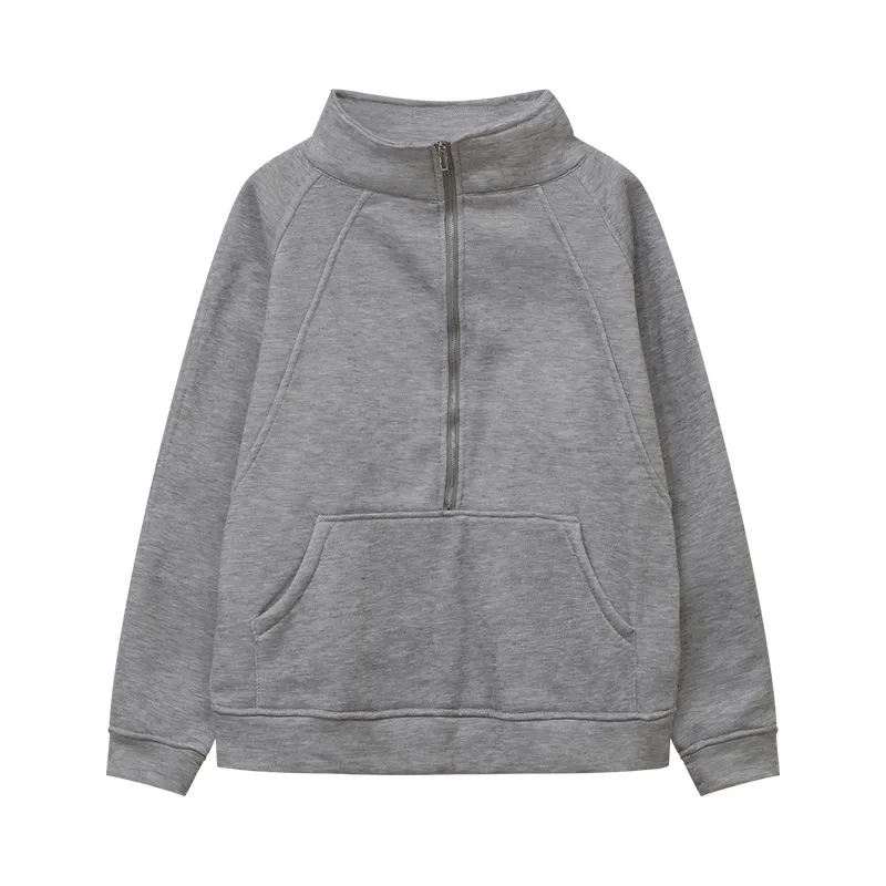 Outono inverno ey hoodie jaet feminino thiened casual longo sve zíper gola fce forrado rua sle casaco