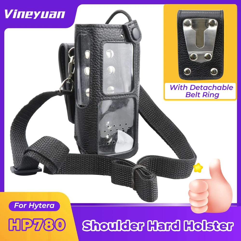 Leather Holster Shoulder Bag Case for Hytera HYT HP600 HP700 HP680 HP780 Digital Two Way Radio Protective Sleeve Bag