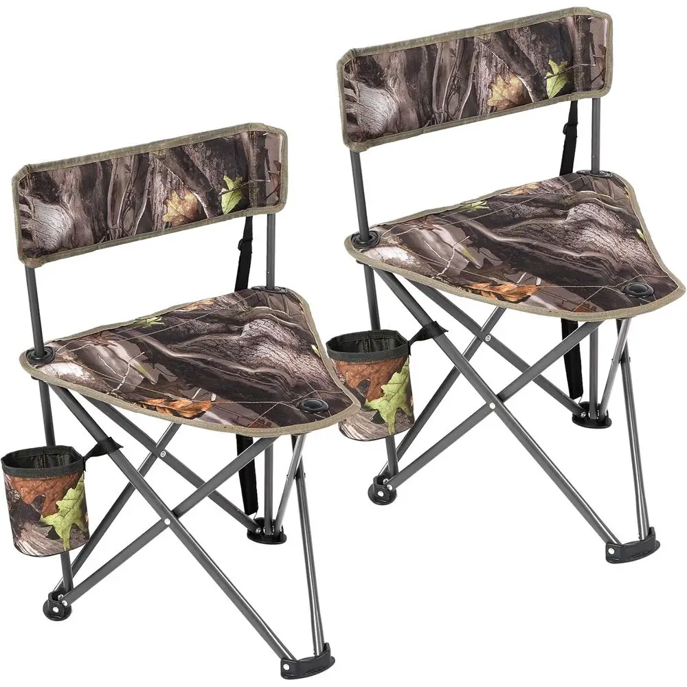 

Compact 2-Person Hunting Chairs with Backrest, Lightweight Portable for Outdoor Adventures, Camouflage Design
