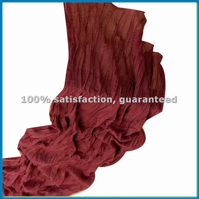 

Скатерть-дорожка из марли в стиле бохо, рустикальная, прозрачная, длинная, для свадьбы, цвет бордо, 4 шт. - AT35