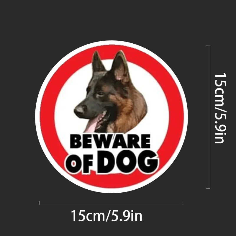 Self-Adhesive Warning Sign for Car Fence, Wall, Window Front Door - Matte Finish Single Use Irregular Shape Suitable for Plastic