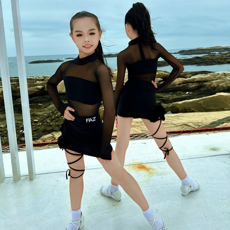 

Новые детские, юбки, женская детская одежда для занятий латинскими танцами для девочек