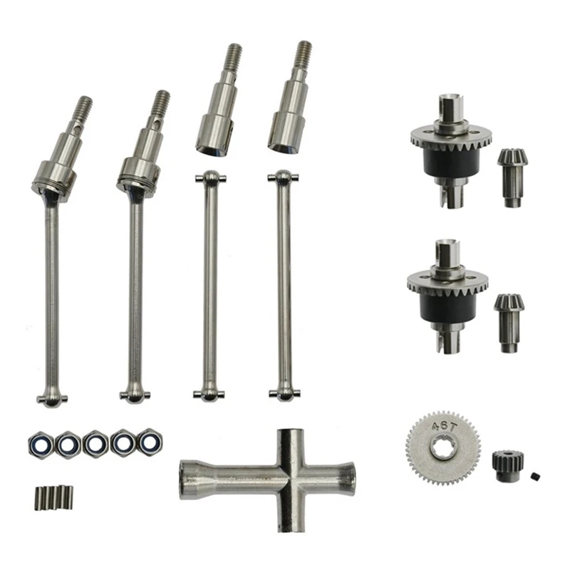 Metal Differential And Drive Shaft Set Accessories For SCY 16101 16102 16103 16201 Pro 1/16 Brushless RC Car Upgrade Parts