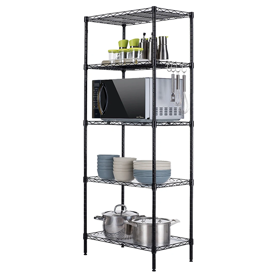 5 Tier Adjustable Storage Shelf Metal Storage Rack Wire Shelving Unit Storage Shelves