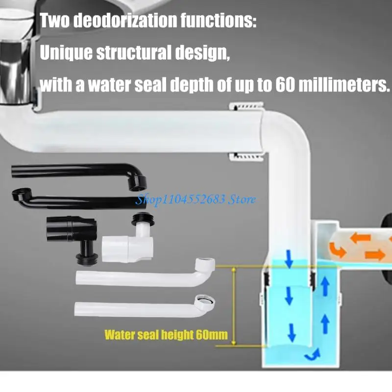 

Y6GD Bathroom Drain Pipe Adjustable Sink Drain Trap Adjustable Washbasin Siphon