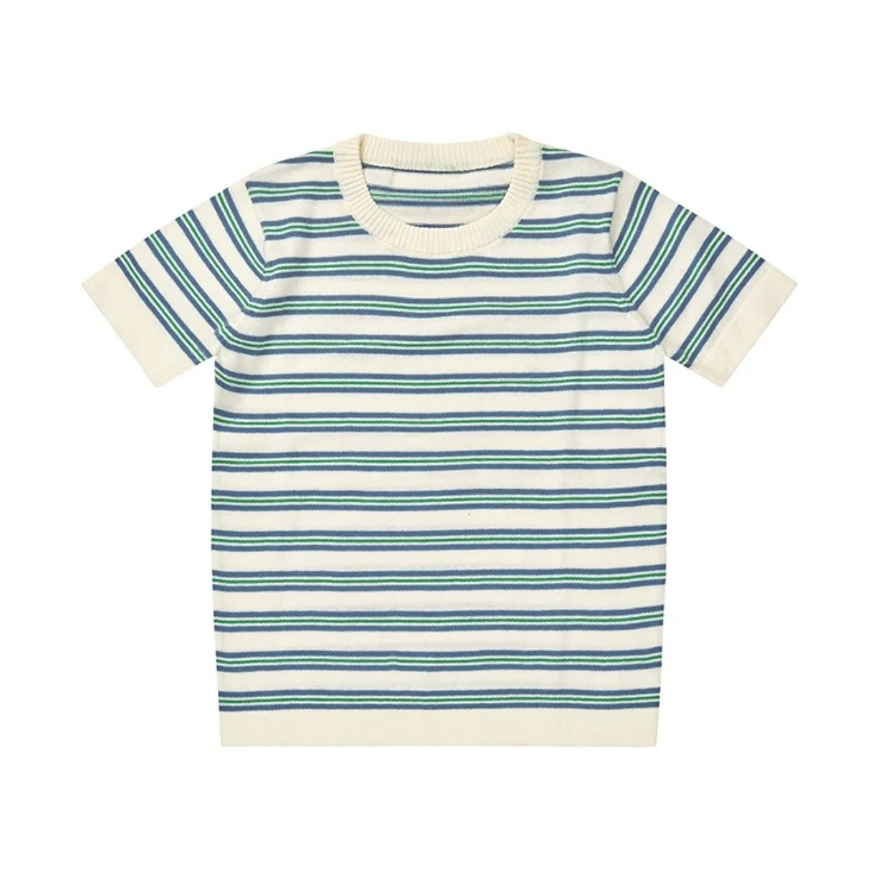 أطفال محبوك تي شيرت والسراويل القطنية لطيف طفلة الزي مجموعة الأطفال منقوشة قمم المحملة   ملابس الأولاد ماركة Fb 2025 صيف جديد