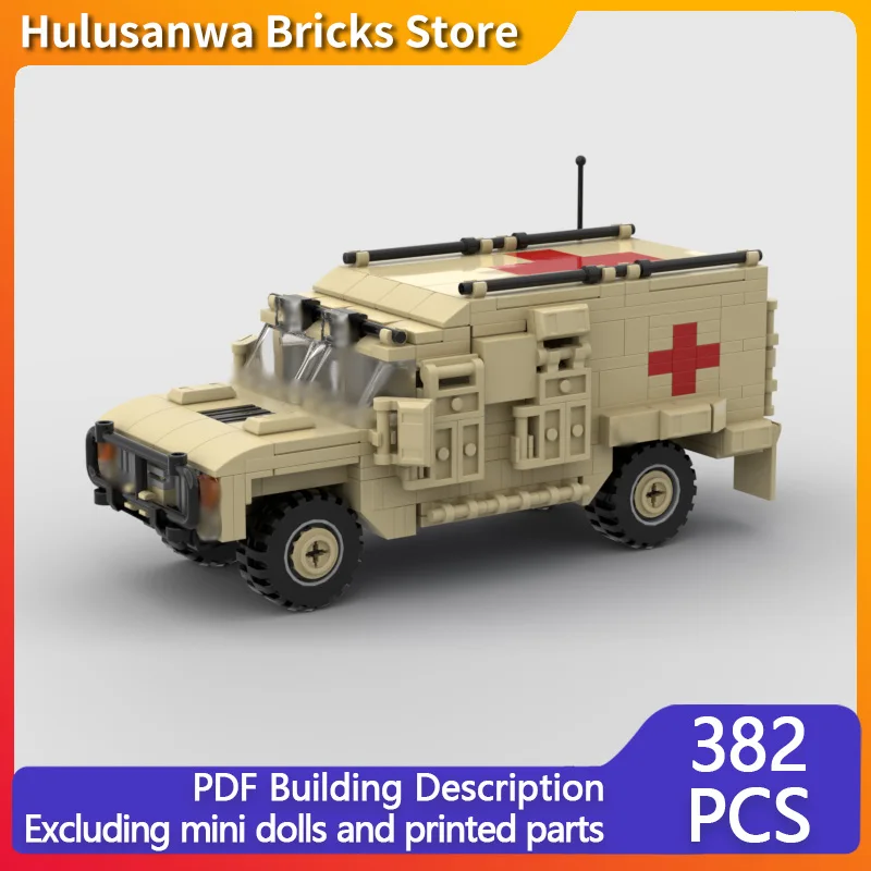 

Модель военного медицинского грузовика MOC, конструктор из строительных блоков, военная техника, модульная технология, подарки, праздничный набор для сборки, детские игрушки