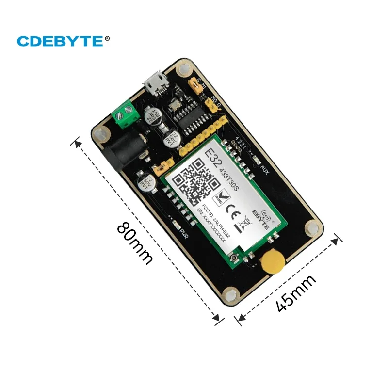 LoRa Wireless Module Test Board CDEBYTE E32-433TBH-01 Pre-soldered E32-433T30S USB Interface Easy to Develop Test Kit