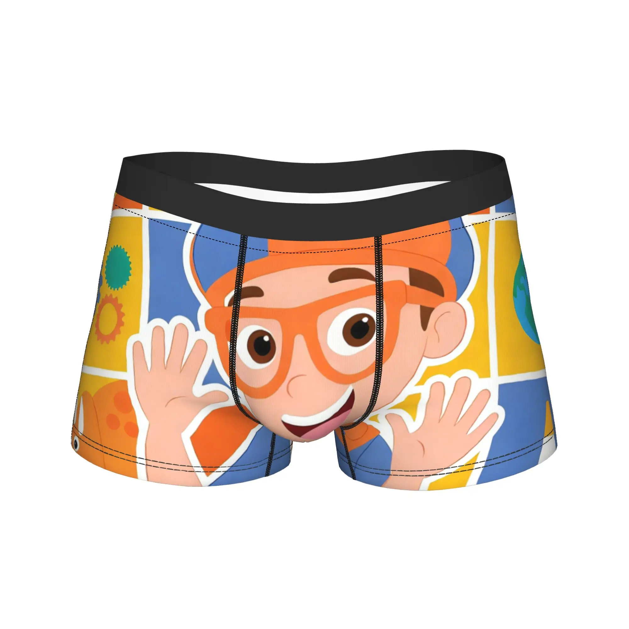 

Cartoon B-Blippiing Underwear Male Underpants Pattern Funny Boxer Shorts Trenky Boxer Brief Plus Size