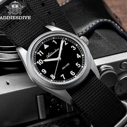 ADDIESDIVE Men's Watch 36mm AR Coated Domed Bubble Glass AD2079 Waterproof 100m Diving Stainless Steel Luminous Quartz Watch New