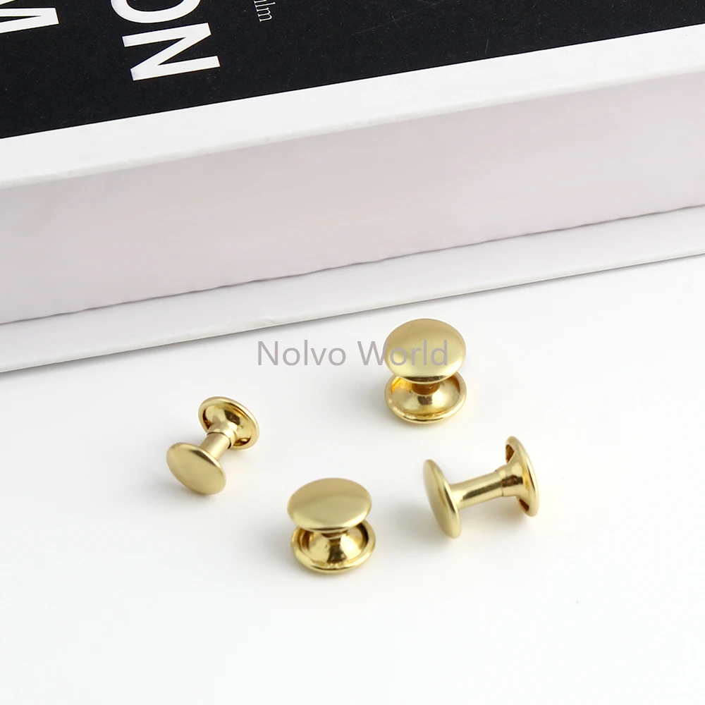 

100/500 комплектов 8x8 мм 6x6 мм 10x10 мм 12x10 мм латунные гвозди для шляп кожаные заклепки металлические двойные грибовидные колпачки шпильки для кошельков ремень одежда