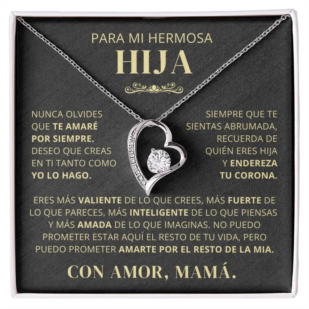 To My Daughter Love Heart Stainless Steel Necklaces Gift From Mother Mom Women Fashion Jewelry With Box 2024 New Dropshipping